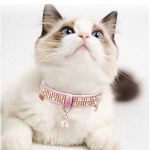 PetsHome Cat Collar, Dog Collar, [Bling Rhinestones] Premium